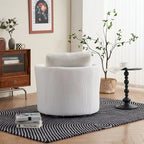Modern Corduroy Swivel Barrel Accent Chair, Set of 1