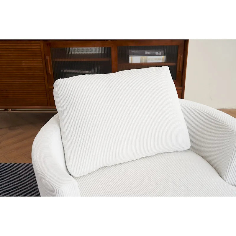 Modern Corduroy Swivel Barrel Accent Chair, Set of 1