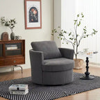 Modern Corduroy Swivel Barrel Accent Chair, Set of 1