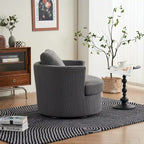Modern Corduroy Swivel Barrel Accent Chair, Set of 1