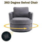 Modern Corduroy Swivel Barrel Accent Chair, Set of 1