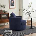 Modern Corduroy Swivel Barrel Accent Chair, Set of 1