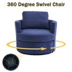 Modern Corduroy Swivel Barrel Accent Chair, Set of 1