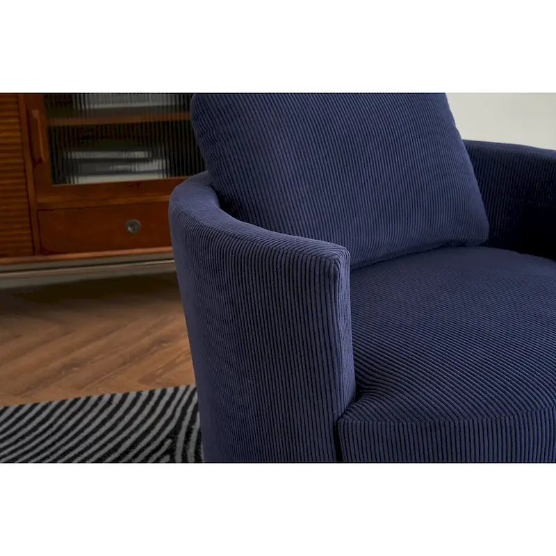 Modern Corduroy Swivel Barrel Accent Chair, Set of 1