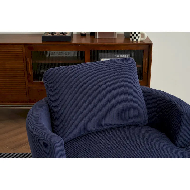 Modern Corduroy Swivel Barrel Accent Chair, Set of 1