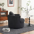 Modern Corduroy Swivel Barrel Accent Chair, Set of 1
