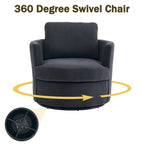 Modern Corduroy Swivel Barrel Accent Chair, Set of 1