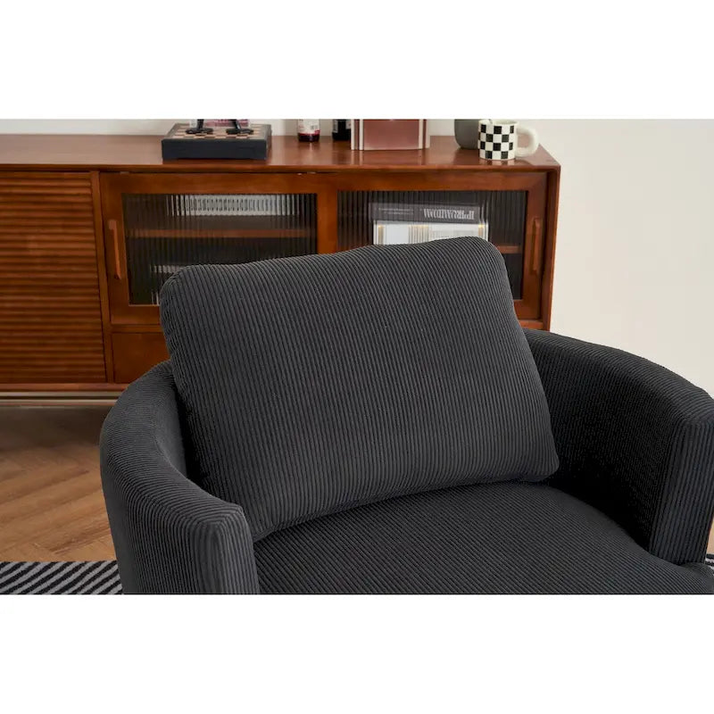 Modern Corduroy Swivel Barrel Accent Chair, Set of 1