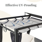 Grey Aluminum Outdoor Patio Daybed with Canopy