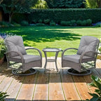 Outdoor Swivel Rocker Patio Chairs,360 Degree Rocking Patio Set,3PCS
