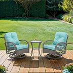 Outdoor Swivel Rocker Patio Chairs,360 Degree Rocking Patio Set,3PCS