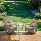 Outdoor Swivel Rocker Patio Chairs,360 Degree Rocking Patio Set,3PCS