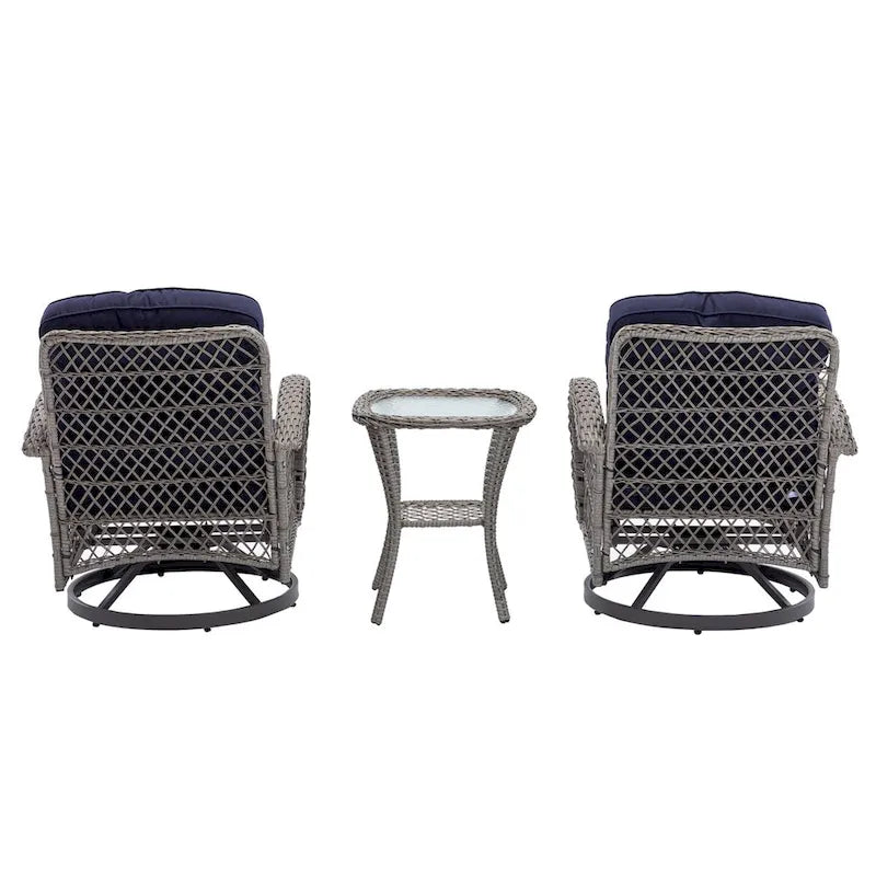 Outdoor Swivel Rocker Patio Chairs,360 Degree Rocking Patio Set,3PCS