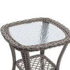 Outdoor Swivel Rocker Patio Chairs,360 Degree Rocking Patio Set,3PCS
