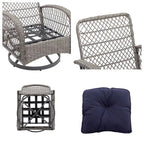 Outdoor Swivel Rocker Patio Chairs,360 Degree Rocking Patio Set,3PCS