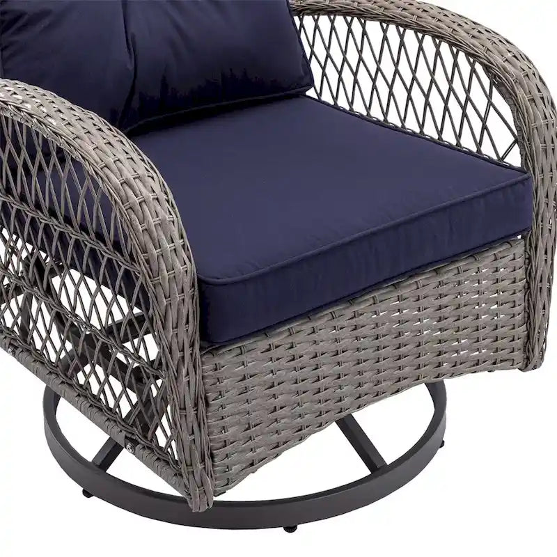 Outdoor Swivel Rocker Patio Chairs,360 Degree Rocking Patio Set,3PCS
