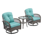 Outdoor Swivel Rocker Patio Chairs,360 Degree Rocking Patio Set,3PCS