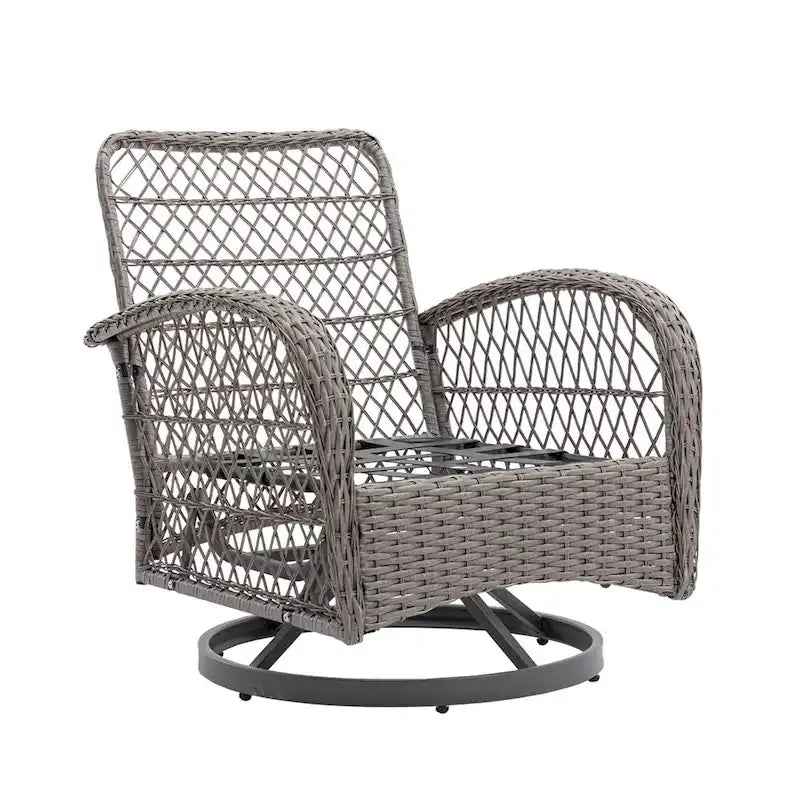 Outdoor Swivel Rocker Patio Chairs,360 Degree Rocking Patio Set,3PCS