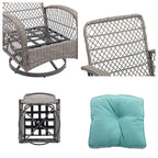 Outdoor Swivel Rocker Patio Chairs,360 Degree Rocking Patio Set,3PCS