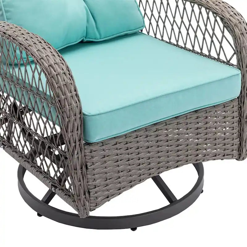 Outdoor Swivel Rocker Patio Chairs,360 Degree Rocking Patio Set,3PCS