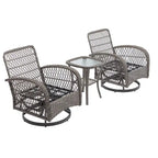 Outdoor Swivel Rocker Patio Chairs,360 Degree Rocking Patio Set,3PCS
