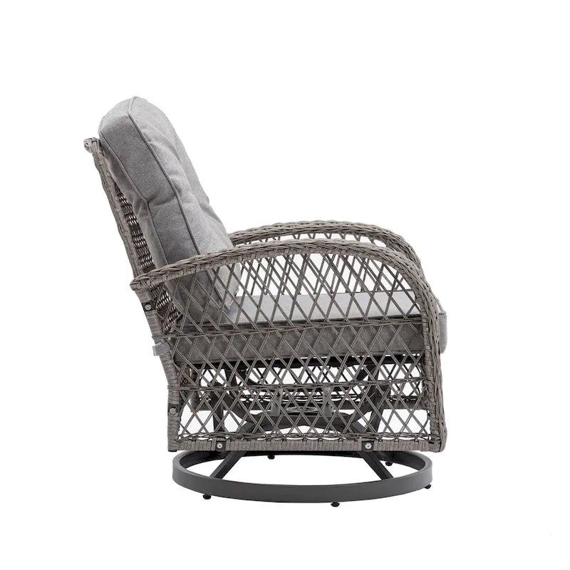 Outdoor Swivel Rocker Patio Chairs,360 Degree Rocking Patio Set,3PCS