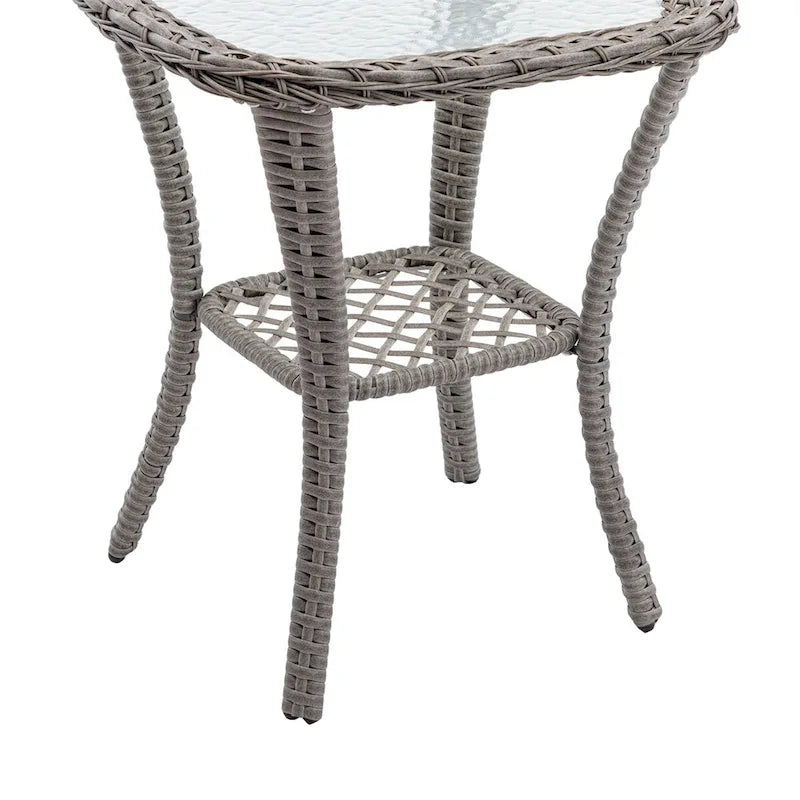 Outdoor Swivel Rocker Patio Chairs,360 Degree Rocking Patio Set,3PCS