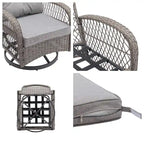 Outdoor Swivel Rocker Patio Chairs,360 Degree Rocking Patio Set,3PCS