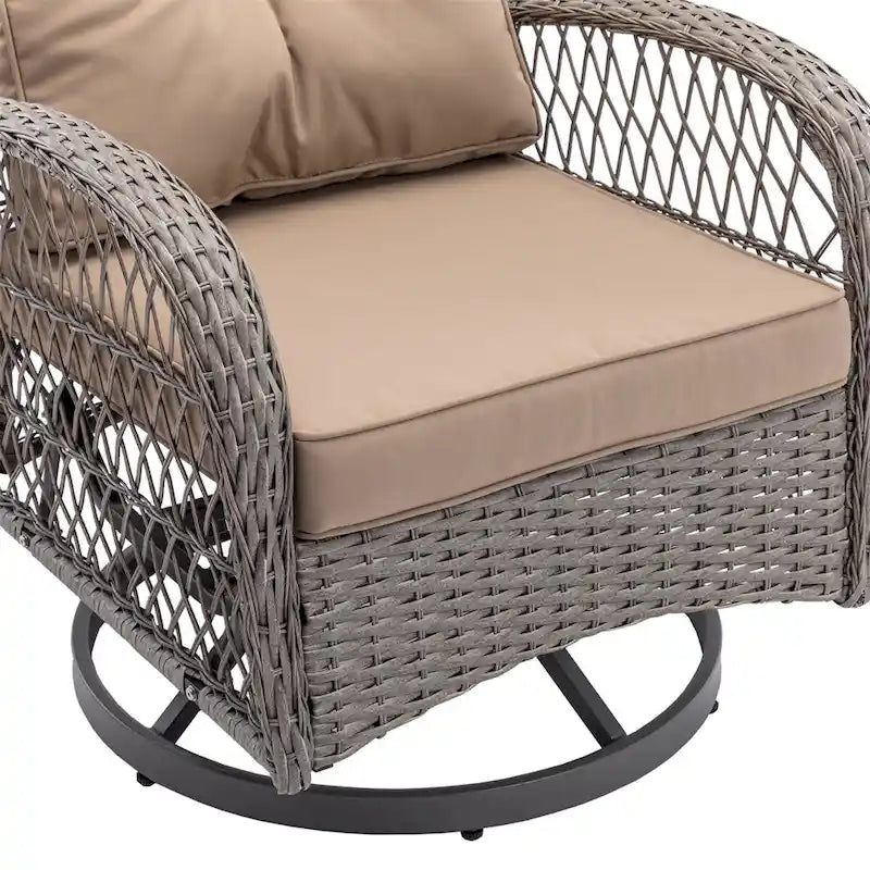 Outdoor Swivel Rocker Patio Chairs,360 Degree Rocking Patio Set,3PCS