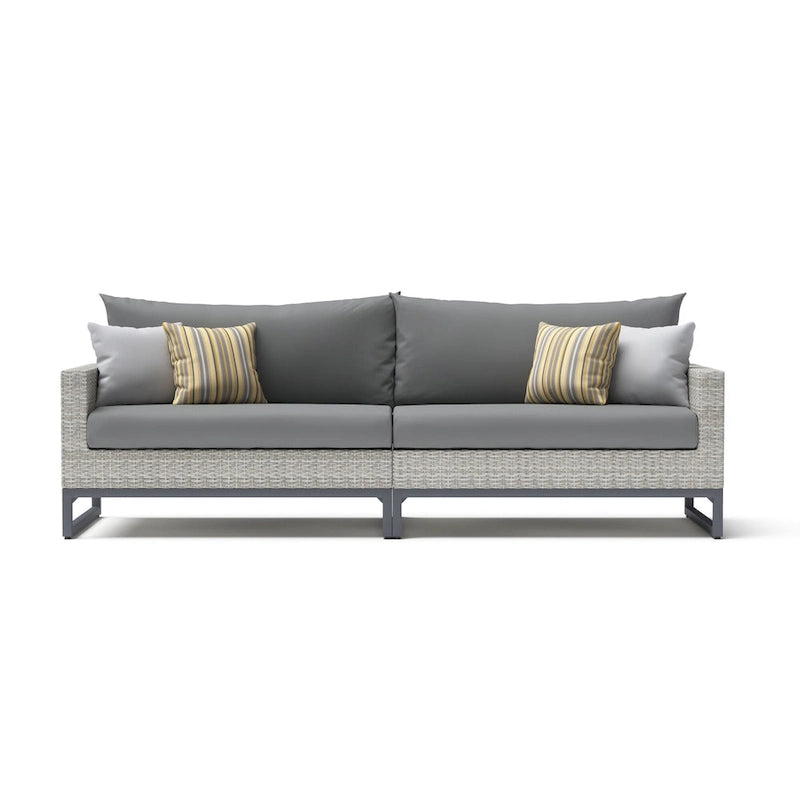 Milo Grey 4 Piece Sunbrella Outdoor Patio Sectional with Table