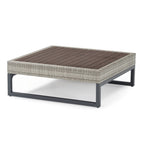 Milo Grey 4 Piece Sunbrella Outdoor Patio Sectional with Table