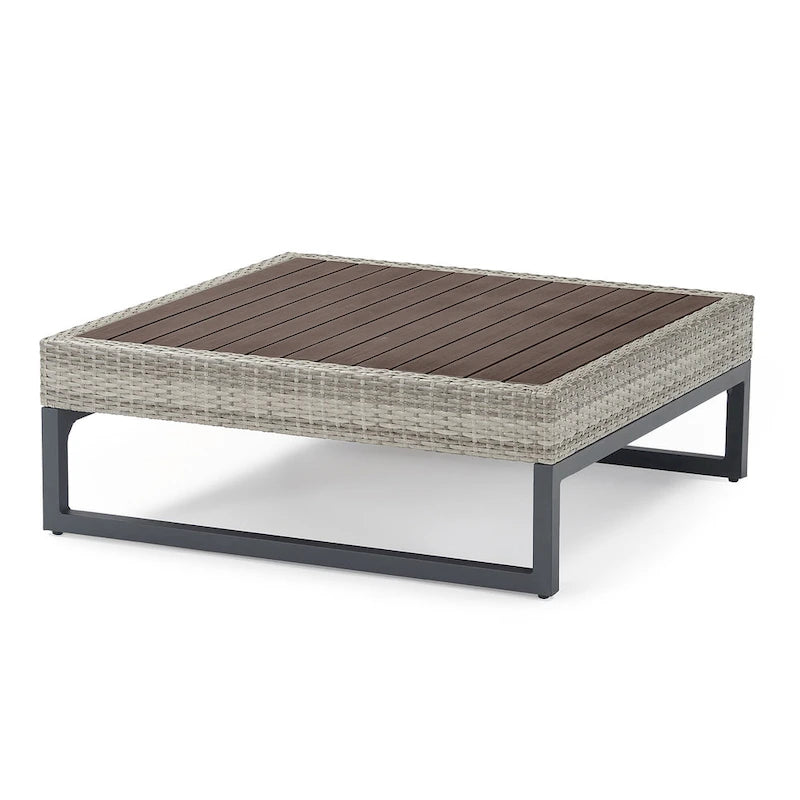 Milo Grey 4 Piece Sunbrella Outdoor Patio Sectional with Table