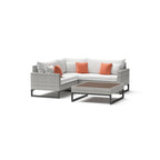 Milo Grey 4 Piece Sunbrella Outdoor Patio Sectional with Table