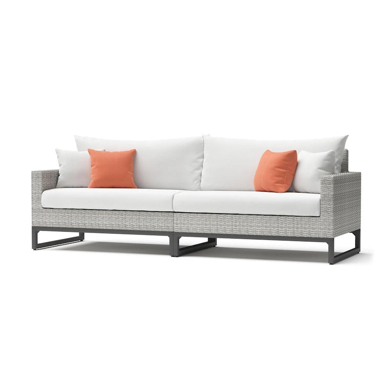 Milo Grey 4 Piece Sunbrella Outdoor Patio Sectional with Table