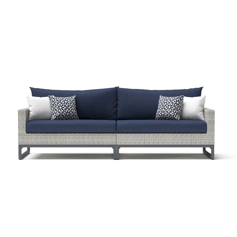 Milo Grey 4 Piece Sunbrella Outdoor Patio Sectional with Table