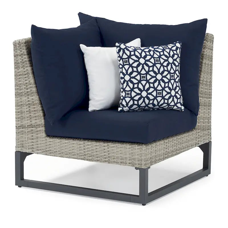 Milo Grey 4 Piece Sunbrella Outdoor Patio Sectional with Table