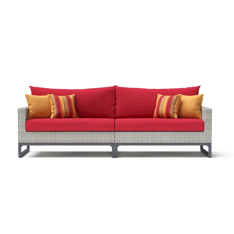 Milo Grey 4 Piece Sunbrella Outdoor Patio Sectional with Table