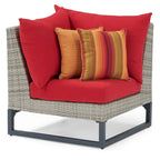 Milo Grey 4 Piece Sunbrella Outdoor Patio Sectional with Table