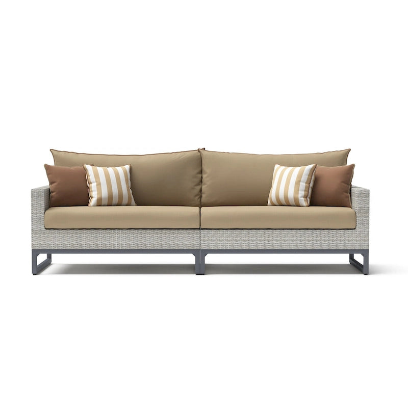 Milo Grey 4 Piece Sunbrella Outdoor Patio Sectional with Table