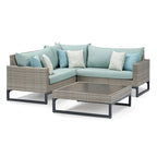Milo Grey 4 Piece Sunbrella Outdoor Patio Sectional with Table