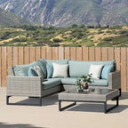 Milo Grey 4 Piece Sunbrella Outdoor Patio Sectional with Table
