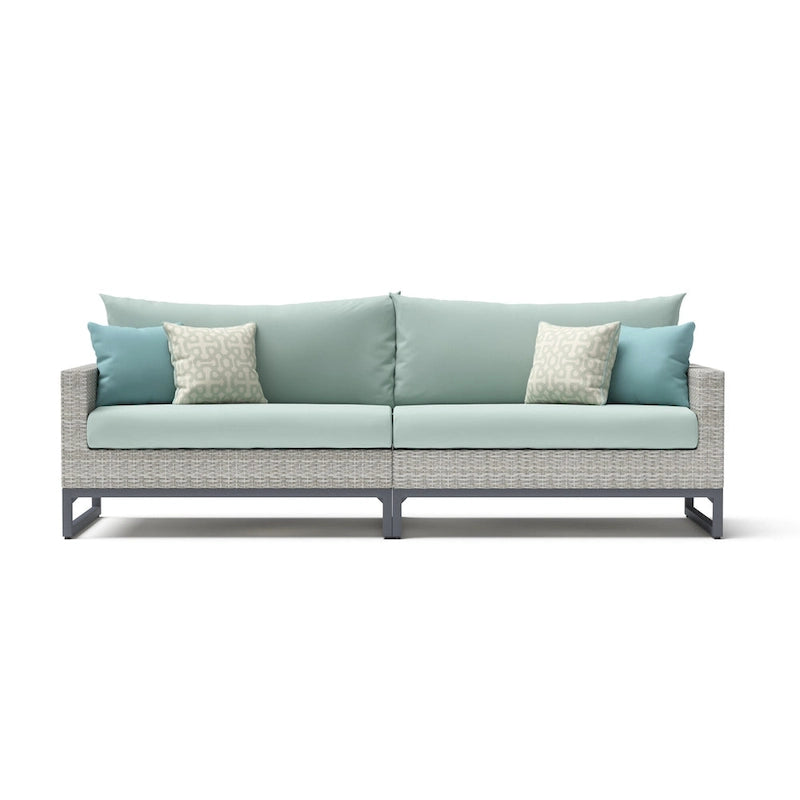 Milo Grey 4 Piece Sunbrella Outdoor Patio Sectional with Table