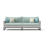 Milo Grey 4 Piece Sunbrella Outdoor Patio Sectional with Table