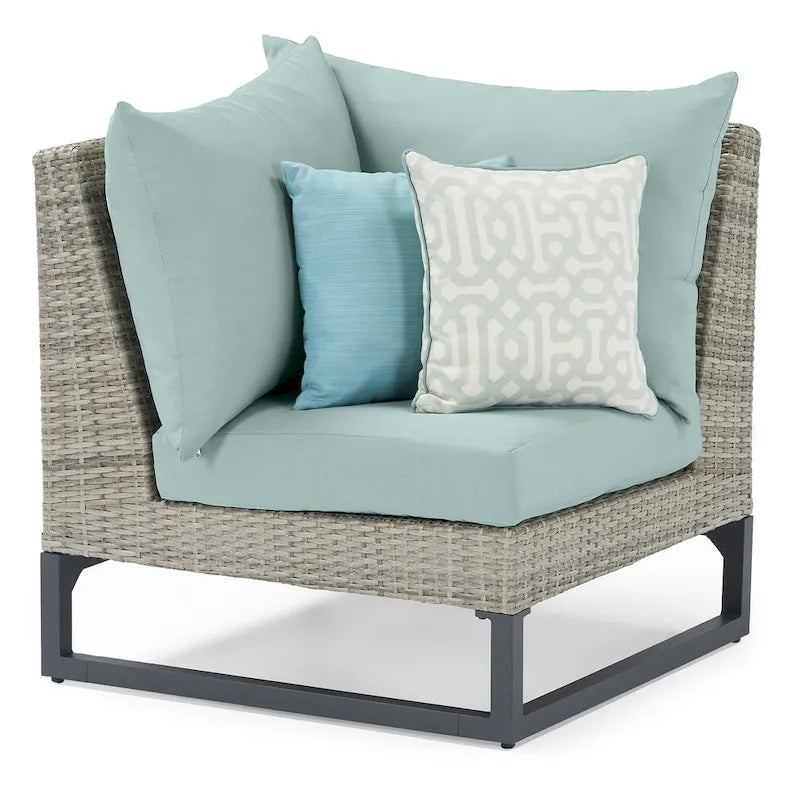 Milo Grey 4 Piece Sunbrella Outdoor Patio Sectional with Table