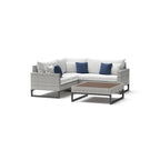Milo Grey 4 Piece Sunbrella Outdoor Patio Sectional with Table