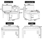 Natural Acacia Wood Outdoor Sectional Sofa Set