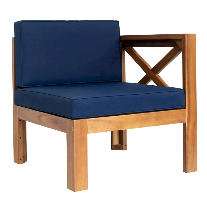 Natural Acacia Wood Outdoor Sectional Sofa Set