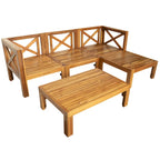 Natural Acacia Wood Outdoor Sectional Sofa Set