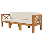 Natural Acacia Wood Outdoor Sectional Sofa Set