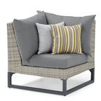 Milo Gray 6 Piece Sunbrella Outdoor Patio Fire Sectional with Table